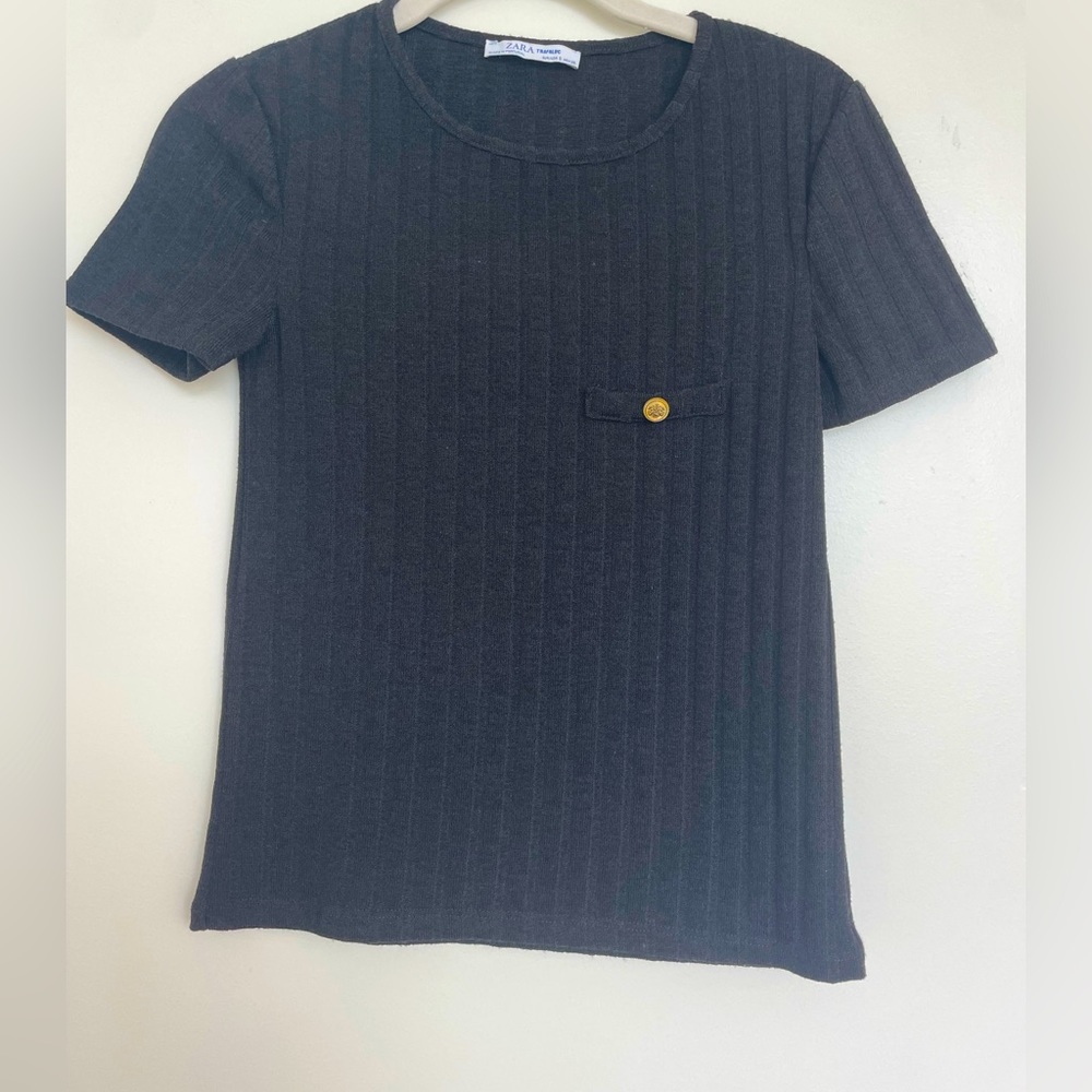 Zara ribbed black top
